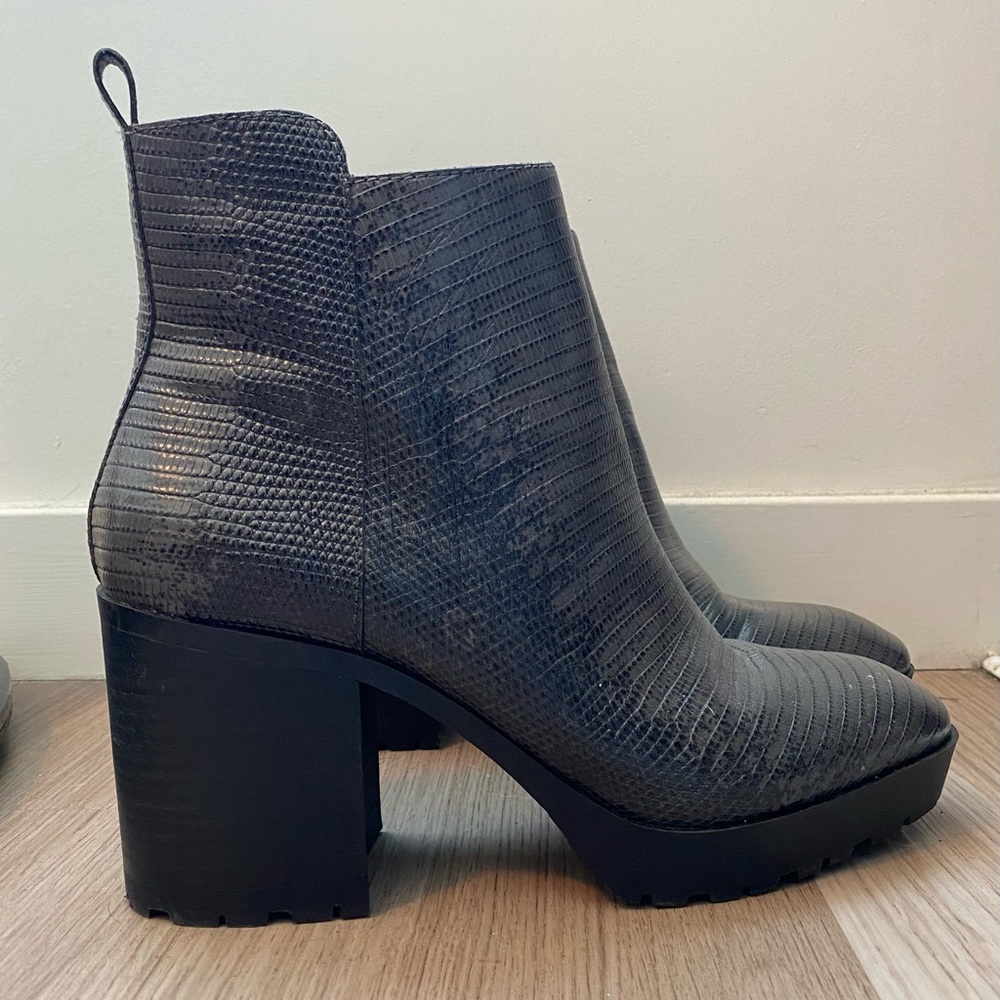 Grey Lucky Brand Heeled Booties